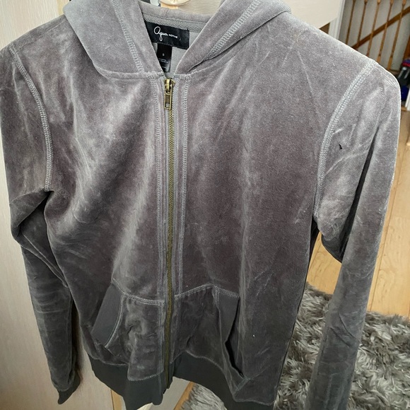 AQUA Velour Zip Hoodie - Picture 1 of 3